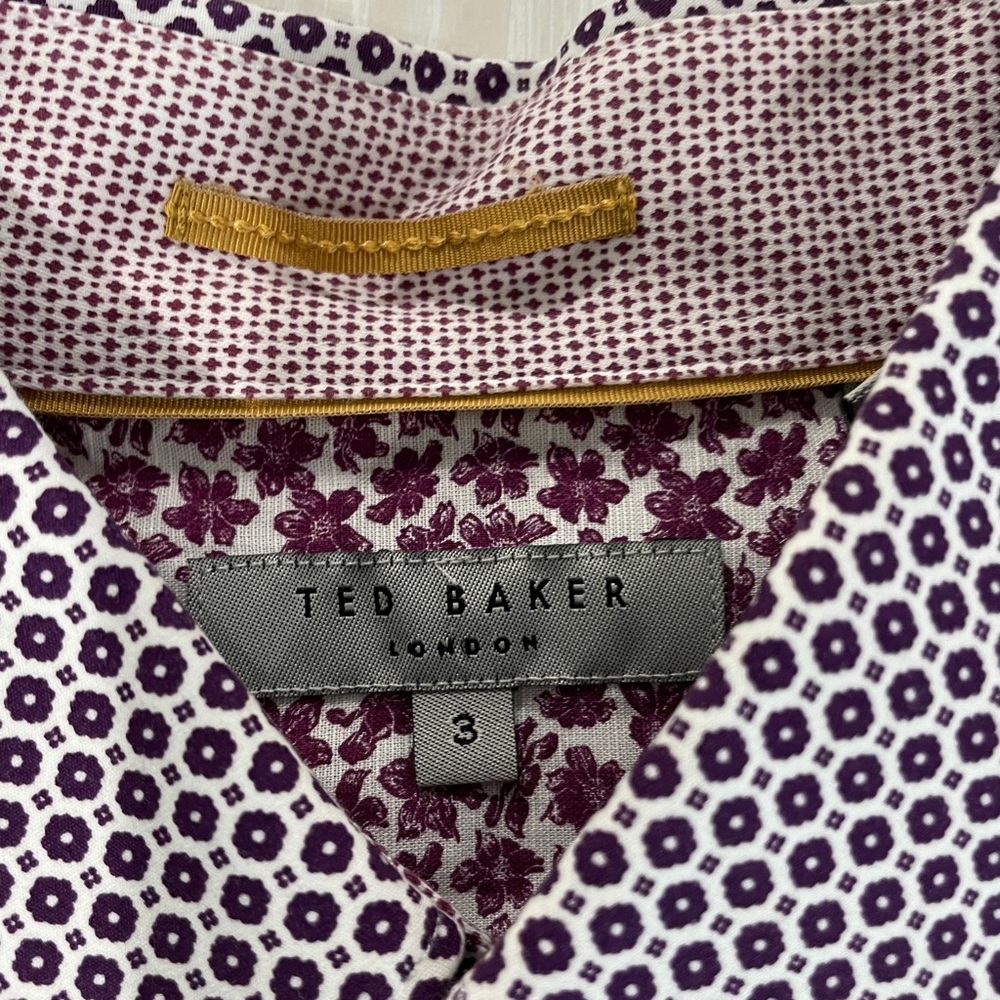 New Ted baker dress shirt. Size 3. Purple white